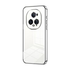Per Honor Magic5 Custodia per telefono con foro fine con placcatura trasparente (Argento)