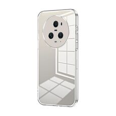 Per Honor Magic5 Pro Custodia per telefono con foro sottile con placcatura trasparente (trasparente)