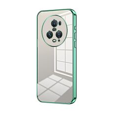 Custodia per telefono con foro sottile con placcatura trasparente per Honor Magic5 Pro (verde)