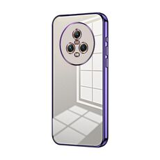 Per Honor Magic5 Custodia per telefono con foro sottile con placcatura trasparente (viola)