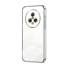 Per Honor Magic5 Custodia per telefono con foro sottile con placcatura trasparente (Argento)