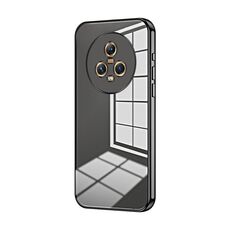 Per Honor Magic5 Custodia per telefono con foro sottile con placcatura trasparente (nera)