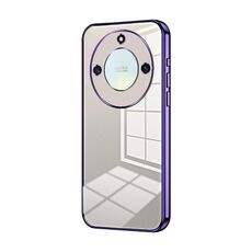 Custodia per telefono con foro sottile con placcatura trasparente per Honor X40 5G / Magic5 Lite / X9a (viola)
