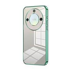 Custodia per telefono con foro sottile con placcatura trasparente per Honor X40 5G / Magic5 Lite / X9a (verde)