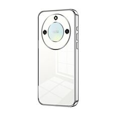 Custodia per telefono con foro sottile con placcatura trasparente per Honor X40 5G / Magic5 Lite / X9a (Argento)