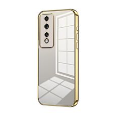 Per Honor 80 GT Custodia per telefono con foro fine con placcatura trasparente (oro)