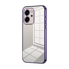 Per Honor 80 SE Custodia per telefono con foro fine con placcatura trasparente (viola)