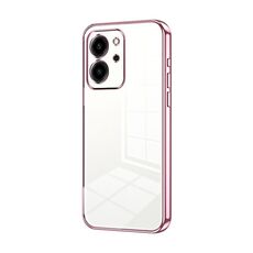 Per Honor 80 SE Custodia per telefono con foro sottile con placcatura trasparente (rosa)