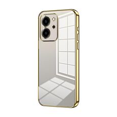 Per Honor 80 SE Custodia per telefono con foro fine con placcatura trasparente (oro)