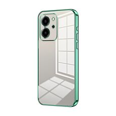 Per Honor 80 SE Custodia per telefono con foro sottile con placcatura trasparente (verde)