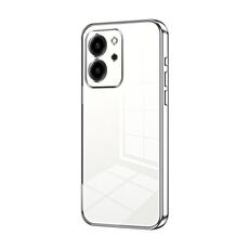 Per Honor 80 SE Custodia per telefono con foro fine con placcatura trasparente (Argento)