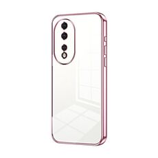 Per Honor 80 Custodia per telefono con foro sottile con placcatura trasparente (rosa)