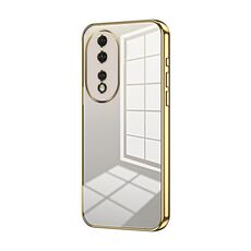 Per Honor 80 Custodia per telefono con foro fine con placcatura trasparente (oro)