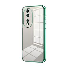 Per Honor 80 Custodia per telefono con foro sottile con placcatura trasparente (verde)
