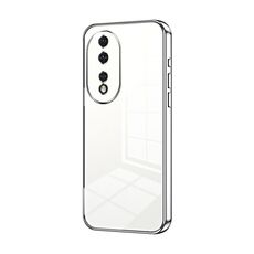 Per Honor 80 Custodia per telefono con foro fine con placcatura trasparente (argento)