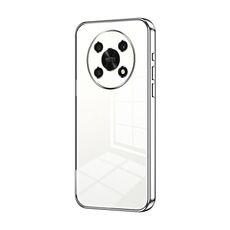 Per Honor X30 / X9 5G Custodia per telefono con foro sottile con placcatura trasparente (Argento)