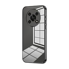 Per Honor X30 / X9 5G Custodia per telefono con foro sottile con placcatura trasparente (nera)
