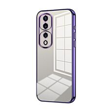 Per Honor 70 Pro / 70 Pro+ Custodia per telefono con foro fine con placcatura trasparente (viola)