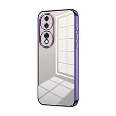 Per Honor 70 Custodia per telefono con foro sottile con placcatura trasparente (viola)