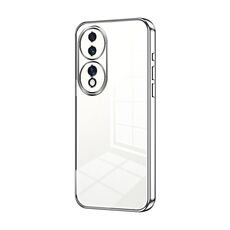 Per Honor 70 Custodia per telefono con foro fine con placcatura trasparente (argento)