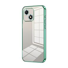 Custodia per telefono con foro fine con placcatura trasparente per Honor Play 30 (verde)