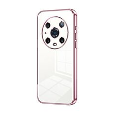 Per Honor Magic4 Pro Custodia per telefono con foro sottile con placcatura trasparente (rosa)