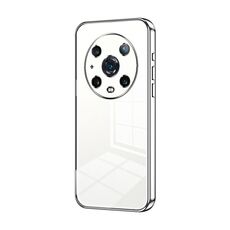 Per Honor Magic4 Pro Custodia per telefono con foro sottile con placcatura trasparente (Argento)