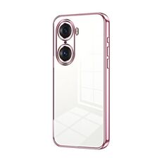 Per Honor 60 Pro Custodia per telefono con foro sottile con placcatura trasparente (rosa)