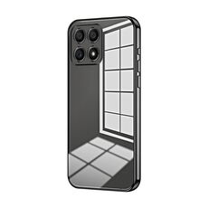 Per Honor X30i Custodia per telefono con foro sottile con placcatura trasparente (nera)
