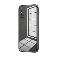 Custodia per telefono con foro sottile con placcatura trasparente per Honor X10 Max / X30 Max (nera)
