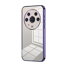 Per Honor Magic3 Pro Custodia per telefono con foro sottile con placcatura trasparente (viola)