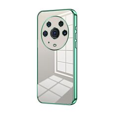 Custodia per telefono con foro sottile con placcatura trasparente per Honor Magic3 Pro (verde)