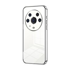 Per Honor Magic3 Pro Custodia per telefono con foro sottile con placcatura trasparente (Argento)