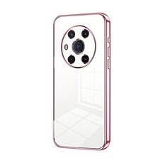 Per Honor Magic3 Custodia per telefono con foro sottile con placcatura trasparente (rosa)