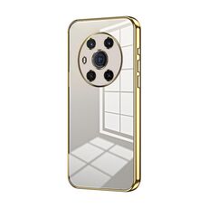 Per Honor Magic3 Custodia per telefono con foro sottile con placcatura trasparente (oro)