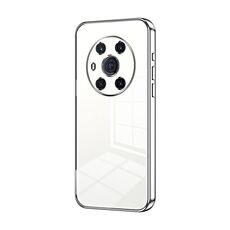 Per Honor Magic3 Custodia per telefono con foro sottile con placcatura trasparente (Argento)