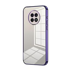 Custodia per telefono con foro fine con placcatura trasparente per Honor X20 (viola)