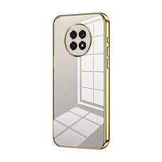 Per Honor X20 Custodia per telefono con foro sottile con placcatura trasparente (oro)