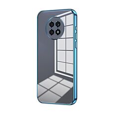 Per Honor X20 Custodia per telefono con foro sottile con placcatura trasparente (blu)