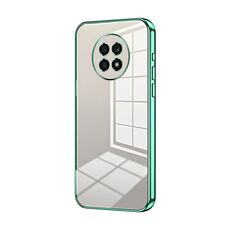 Custodia per telefono con foro fine con placcatura trasparente per Honor X20 (verde)