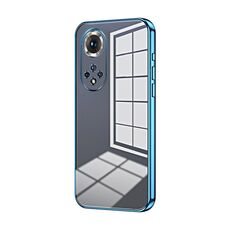 Custodia per telefono con foro fine con placcatura trasparente per Honor 50 Pro / Huawei nova 9 Pro (blu)