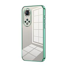 Custodia per telefono con foro fine con placcatura trasparente per Honor 50 Pro / Huawei nova 9 Pro (verde)