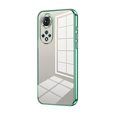 Custodia per telefono con foro fine con placcatura trasparente per Honor 50 / Huawei nova 9 (verde)