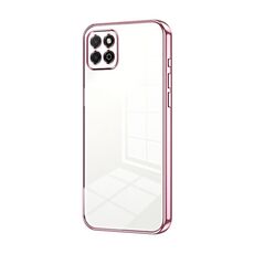 Custodia per telefono con foro fine con placcatura trasparente per Honor Play 20 4G (rosa)