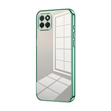 Custodia per telefono con foro fine con placcatura trasparente per Honor Play 20 4G (verde)