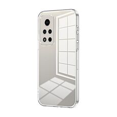Per Honor V40 Custodia per telefono con foro fine con placcatura trasparente (trasparente)