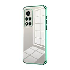 Per Honor V40 Custodia per telefono con foro sottile con placcatura trasparente (verde)