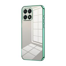 Custodia per telefono con foro fine con placcatura trasparente per Honor 30i (verde)