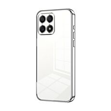 Custodia per telefono con foro fine con placcatura trasparente per Honor 30i (argento)