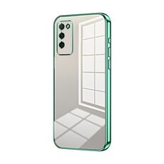 Custodia per telefono con foro fine con placcatura trasparente per Honor 30 Youth (verde)